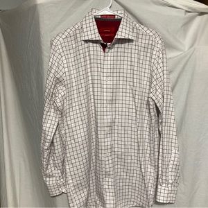 Saks Fifth Ave RED Mens Long Sleeve Casual Cotton Shirt 16-32/33